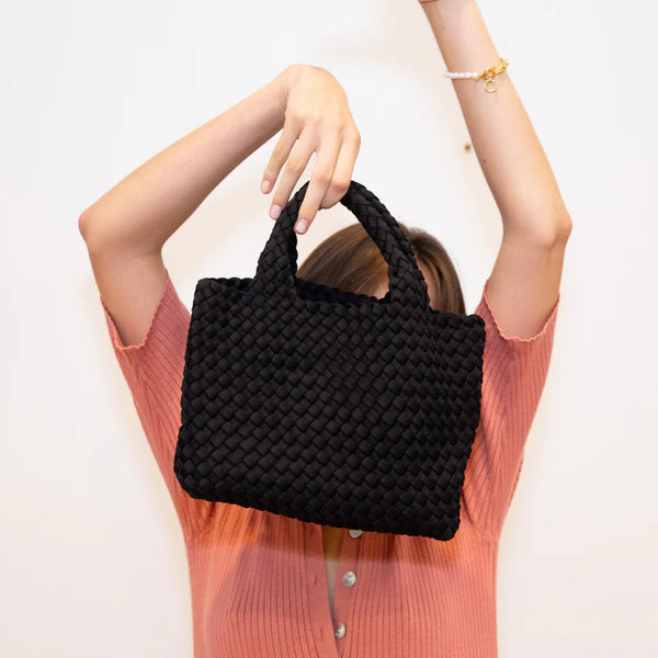 Woven Neoprene Mini Tote BLACK