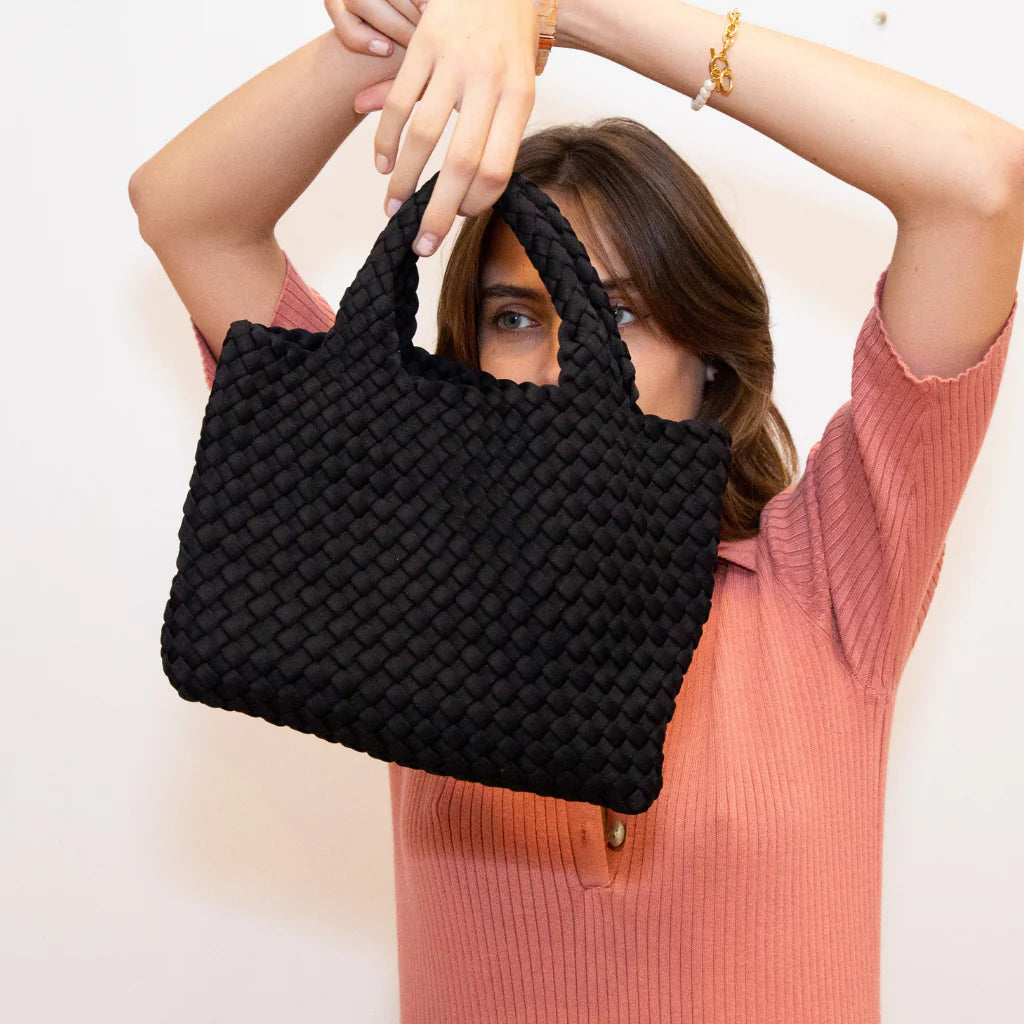 Woven Neoprene Mini Tote BLACK