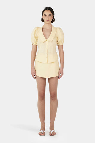 Grace Linen Mini Skirt LEMON