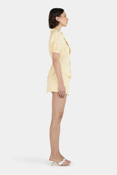 Grace Linen Mini Skirt LEMON