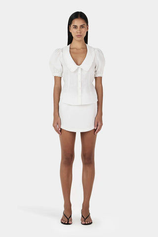 Grace Linen Mini Skirt WHITE