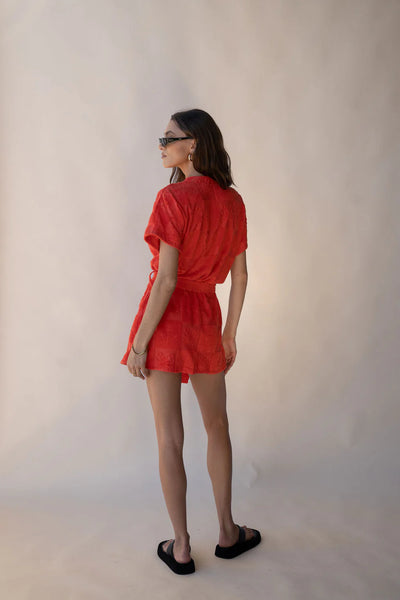 Seaside Terry Kimono Dress LOBSTER RED