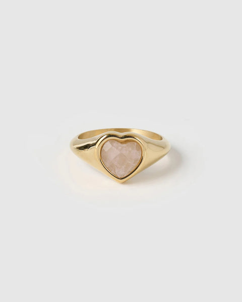 Romance Rose Quartz Ring 14K GOLD PLATED