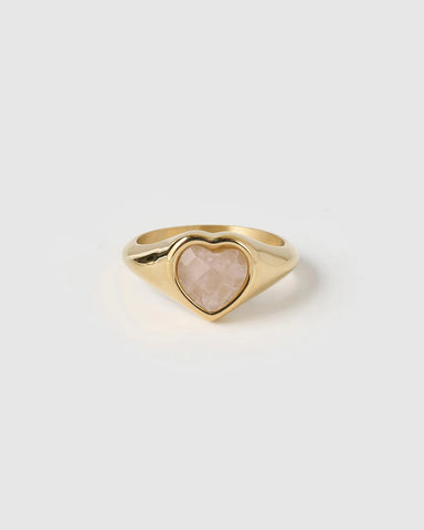Romance Rose Quartz Ring 14K GOLD PLATED