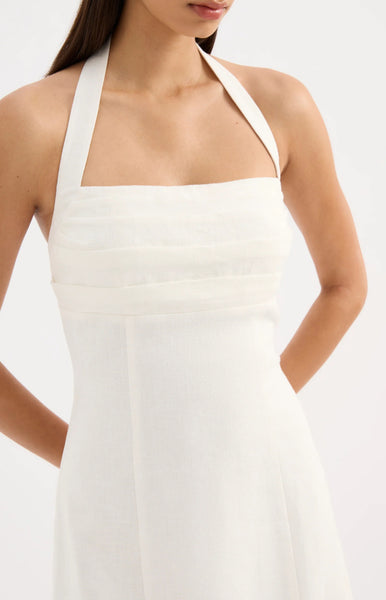 Reyes Linen Mini Dress WHITE
