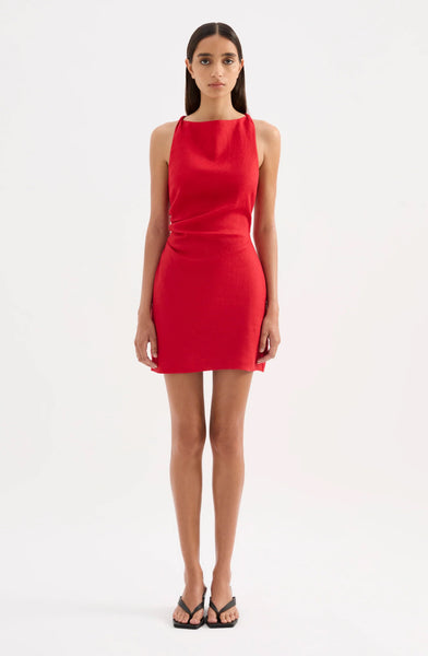 Lotta Linen Mini Dress VERMILLION
