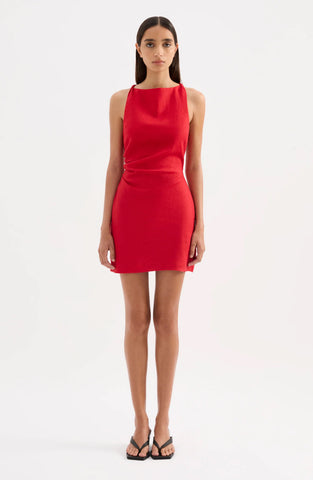 Lotta Linen Mini Dress VERMILLION