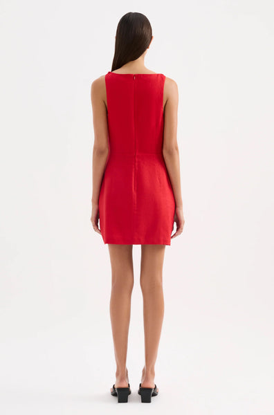 Lotta Linen Mini Dress VERMILLION