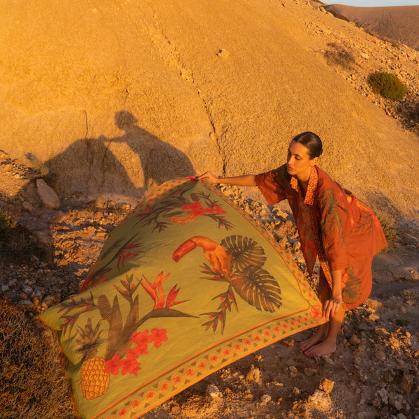 Cuban Tropical Sarong LIME