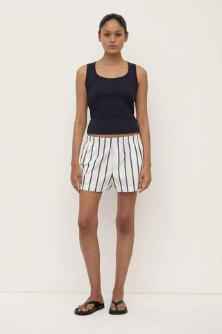 Robyn Scoop Neck Rib Tank TRUE NAVY