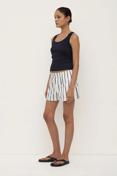 Robyn Scoop Neck Rib Tank TRUE NAVY