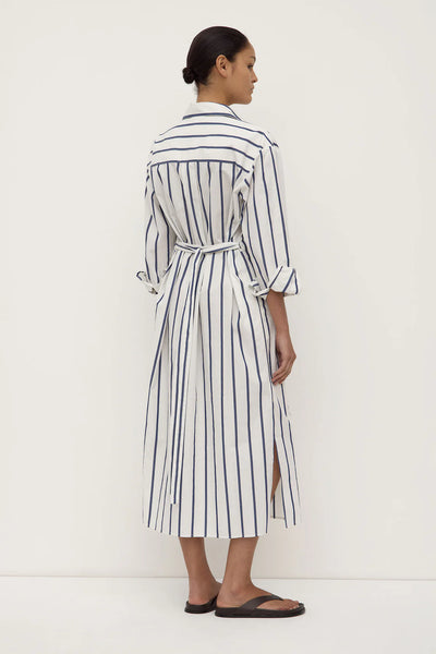 Nara Stripe Shirt Dress WHITE/ TRUE NAVY