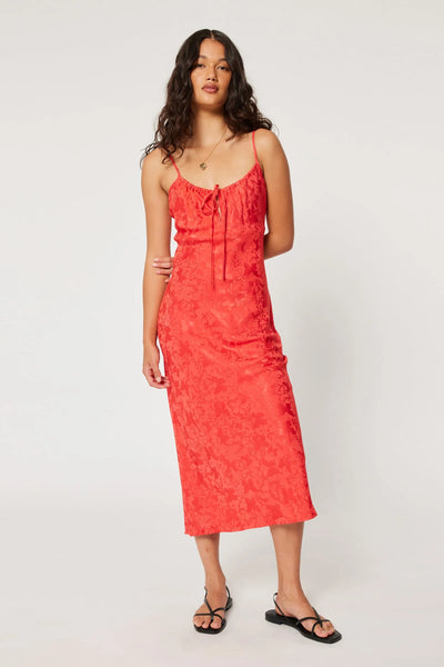 Georgie Slip Jacquard Dress CERRY