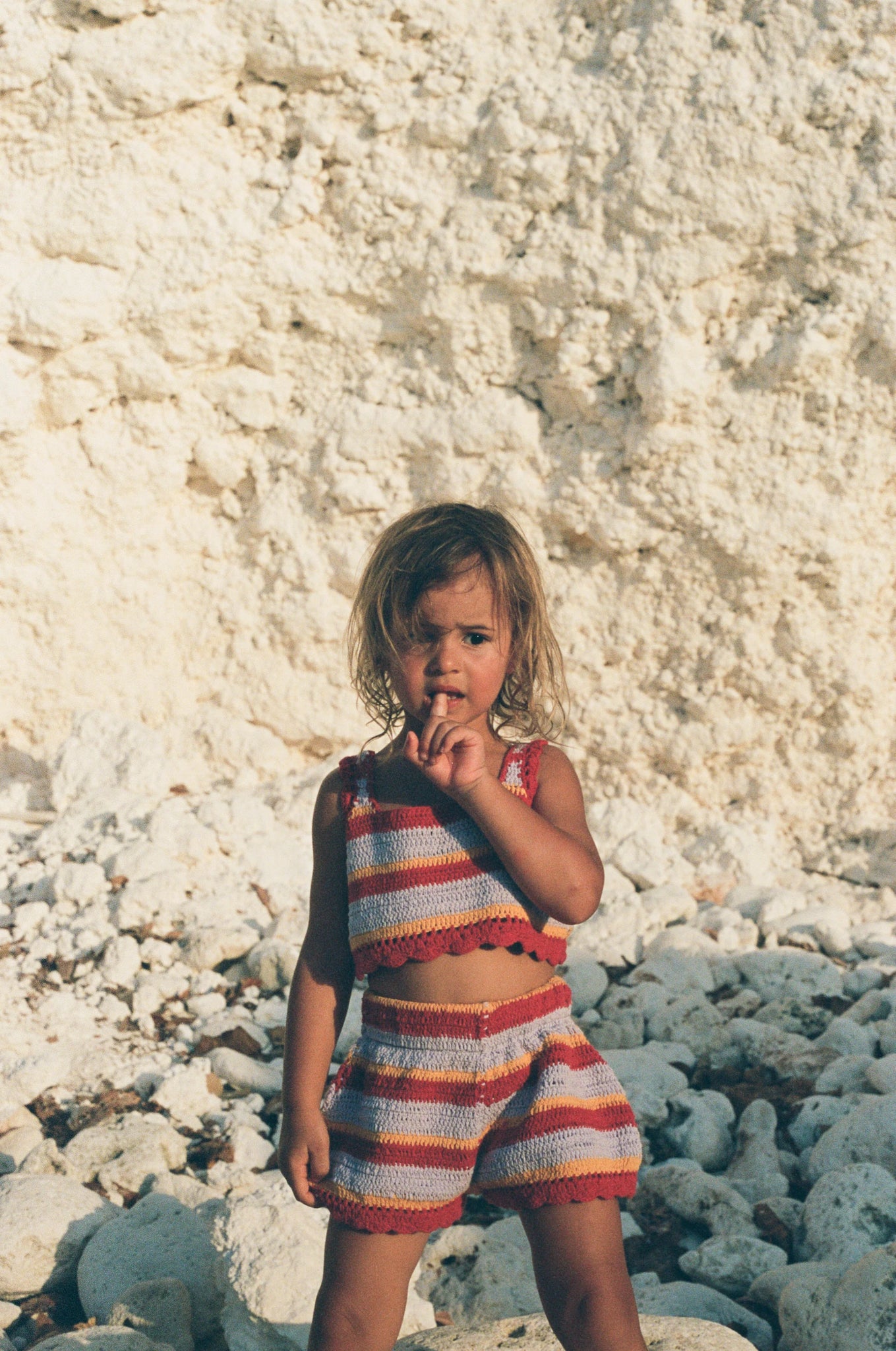 Crochet Shorts SUNSET STRIPE