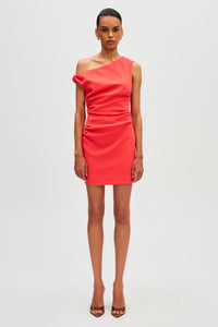 Mallory Crepe Mini Dress CORAL