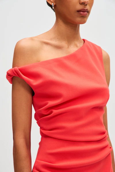 Mallory Crepe Mini Dress CORAL