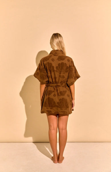 Cotton Beach and Bath Robe BROWN