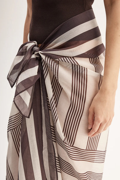Pierre Large Logo Sarong CHOCOLATE