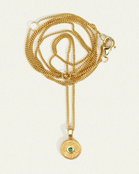 Mina Necklace EMERALD / 18K GOLD VERMEIL