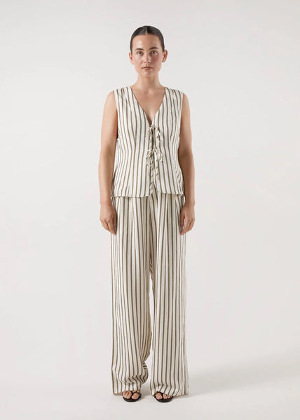 Isabel Stripe Linen Blend Vest