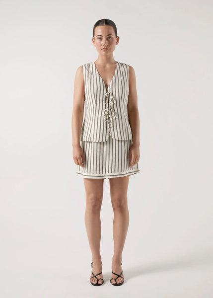 Isabel Stripe Linen Blend Vest