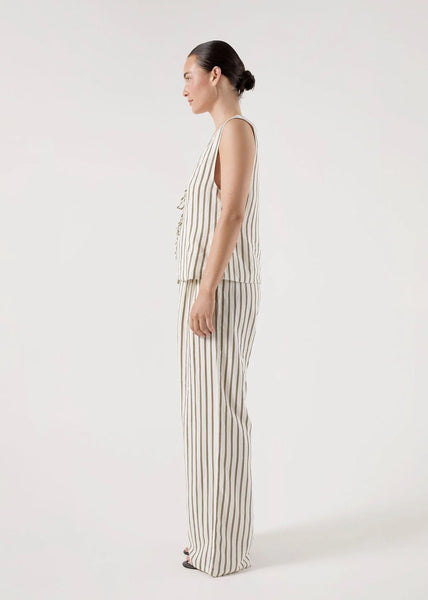 Isabel Stripe Linen Blend Vest