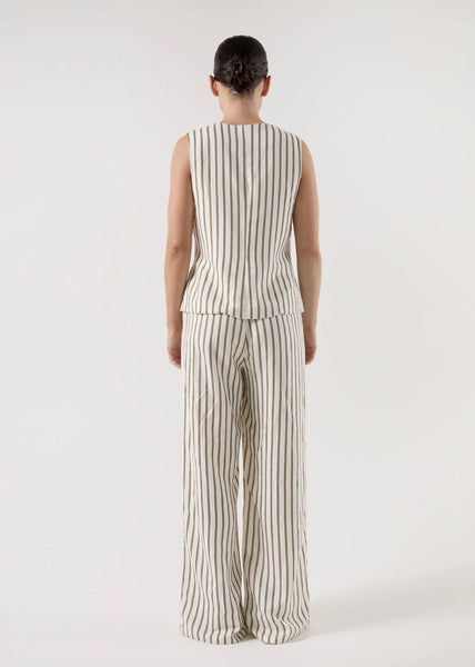 Isabel Stripe Linen Blend Vest