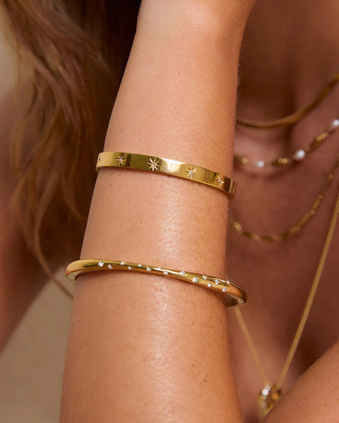 Eden Cuff STONE / 14K GOLD PLATED