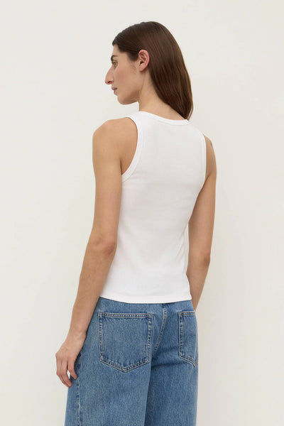 Robyn Scoop Neck Rib Tank WHITE