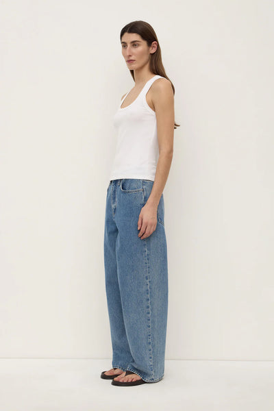 Robyn Scoop Neck Rib Tank WHITE