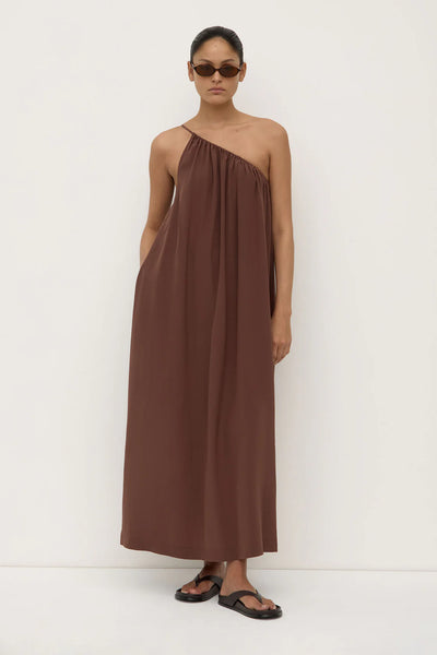 Mila Asymmetrical Maxi Dress ESPRESSO