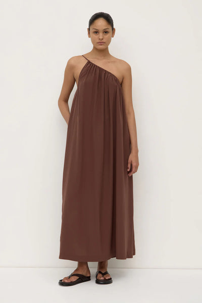 Mila Asymmetrical Maxi Dress ESPRESSO