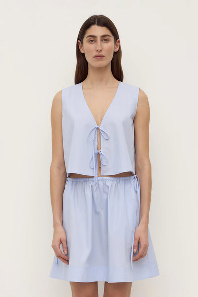 Havana Poplin Tie Front To BLUE/WHITE STRIPE