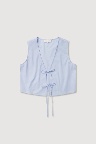 Havana Poplin Tie Front To BLUE/WHITE STRIPE