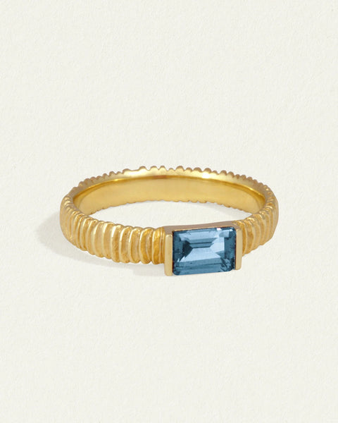 Symi Ring 18K GOLD VERMEIL BLUE TOPAZ