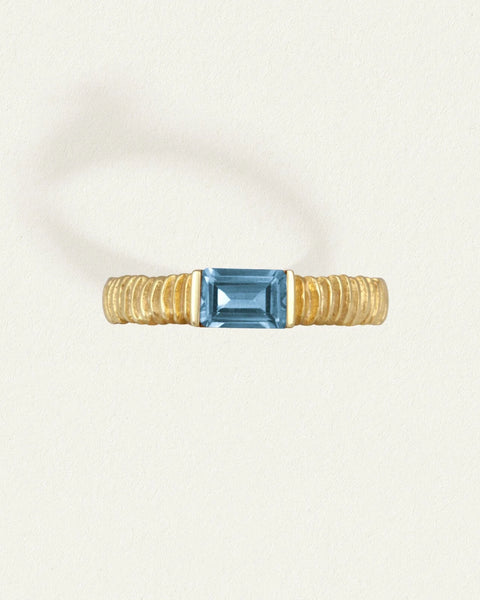 Symi Ring 18K GOLD VERMEIL BLUE TOPAZ