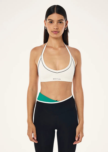 Layback Halter Sports Bra WHISPER WHITE
