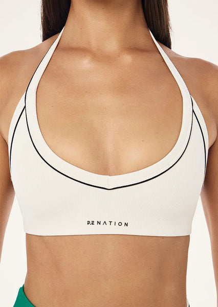 Layback Halter Sports Bra WHISPER WHITE
