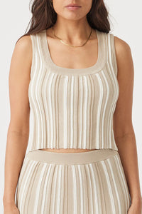Odessa Knit Top TAUPE/WHITE