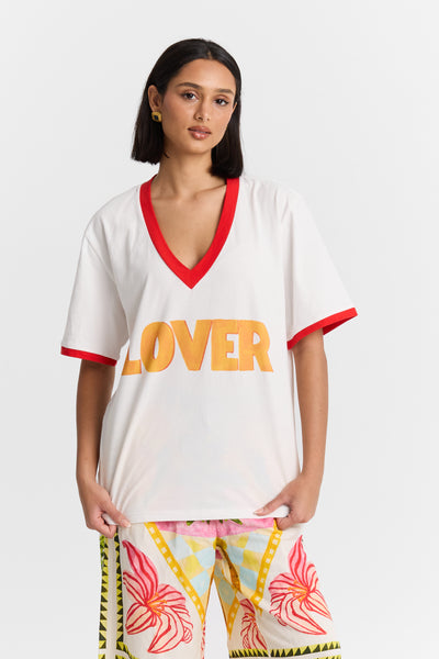 Lover V-Neck Tee WHITE