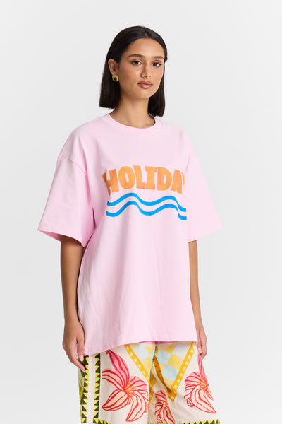 Holiday Oversized Tee BABY PINK