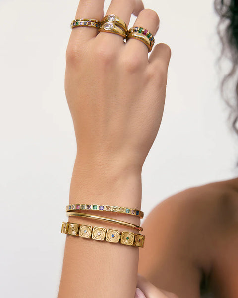 Quinn Cuff MULTI/ 14K GOLD PLATED