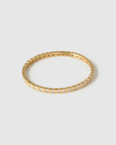 Quinn Cuff STONE/ 14K GOLD PLATED