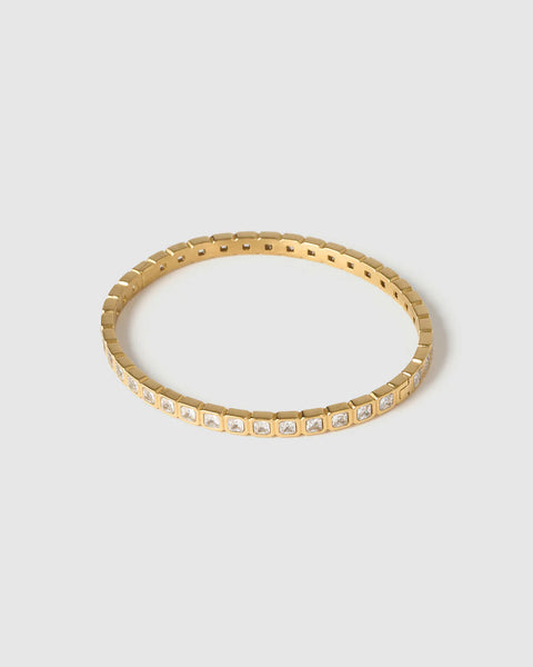 Quinn Cuff STONE/ 14K GOLD PLATED