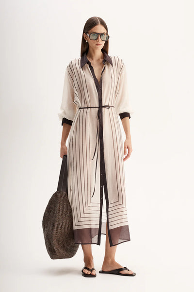 Havana Maxi Dress Chocolate Stripe