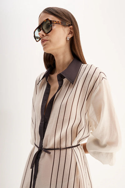 Havana Maxi Dress Chocolate Stripe