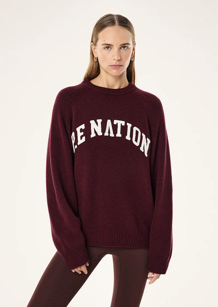 Legacy Knit Crew MAHOGANY/ WHISPER WHITE