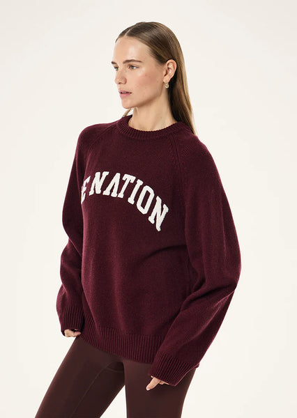 Legacy Knit Crew MAHOGANY/ WHISPER WHITE
