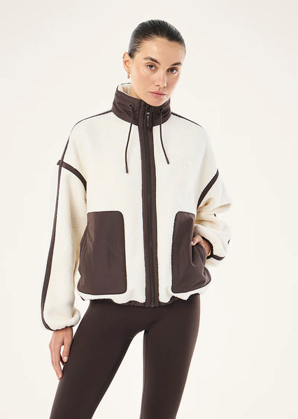 Lennon Sherpa Jacket WHISPER WHITE/ COFFEE
