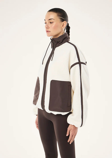 Lennon Sherpa Jacket WHISPER WHITE/ COFFEE
